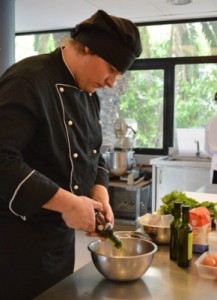 Cristian Nielsen compitiendo con su receta.