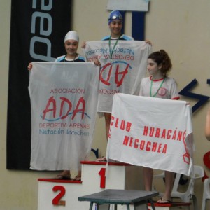 Guillermina Moreno en el podio.